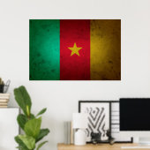 Cameroon Grunge Flag Cameroonian Texture Poster (Thuiskantoor)