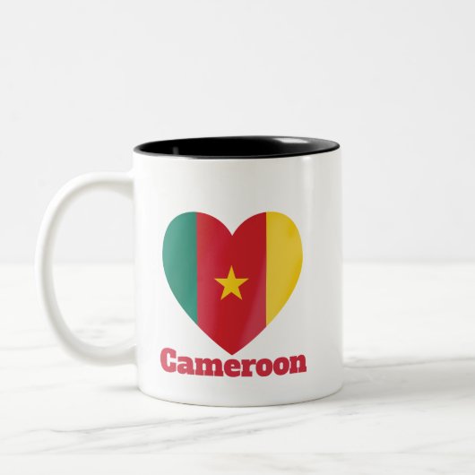 Cameroon Heart Flag Tweekleurige Koffiemok (Links)