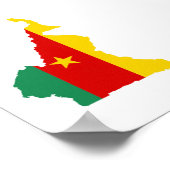 cameroon land vlag plattegrond silhouet poster (Hoek)