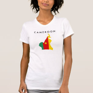 cameroon land vlag plattegrond silhouet symbool t-shirt