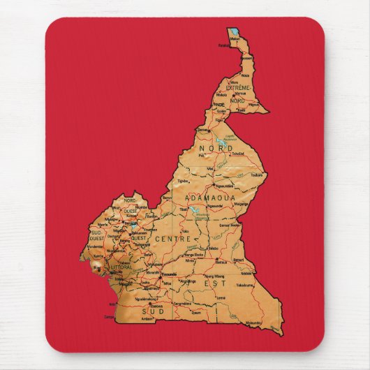 Cameroon Map Mousepad Muismat (Voorkant)