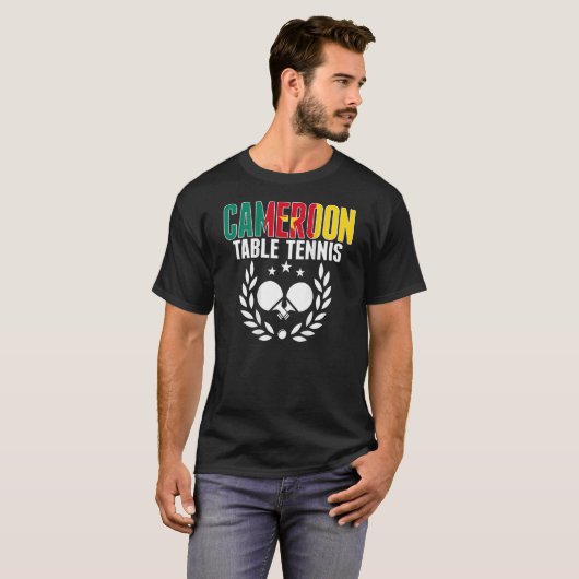 Cameroon Ping Pong Cameroonian Table Tennis Suppo T-shirt (Voorkant volledig)