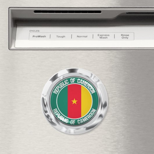 Cameroon Round Emblem Magneet (Insitu (Vaatwasser))