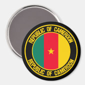 Cameroon Round Emblem Magneet (Voorkant / Achterkant)