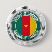 Cameroon Round Emblem Ronde Button 7,6 Cm (Voorkant)