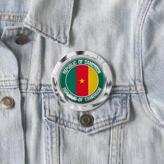 Cameroon Round Emblem Ronde Button 7,6 Cm (In situ)