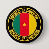 Cameroon Round Emblem Ronde Button 7,6 Cm (Voorkant)