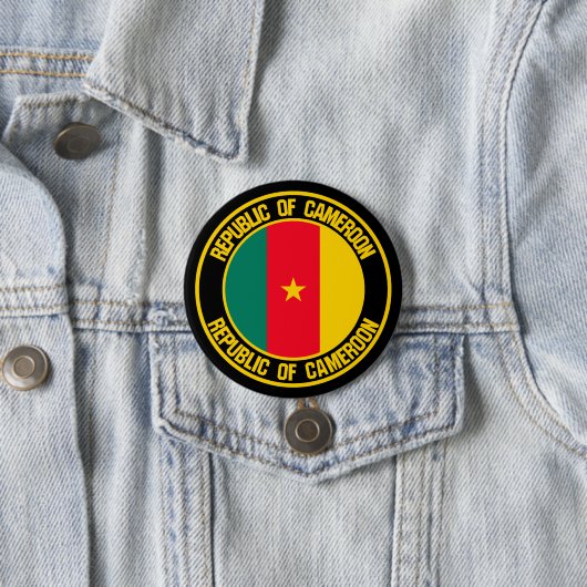 Cameroon Round Emblem Ronde Button 7,6 Cm (In situ)