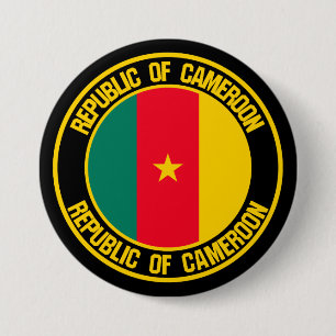 Cameroon Round Emblem Ronde Button 7,6 Cm