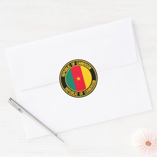 Cameroon Round Emblem Ronde Sticker (Envelop)