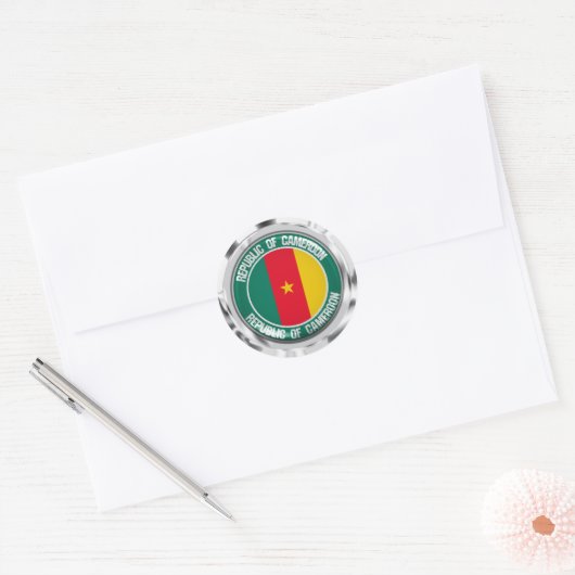 Cameroon Round Emblem Ronde Sticker (Envelop)