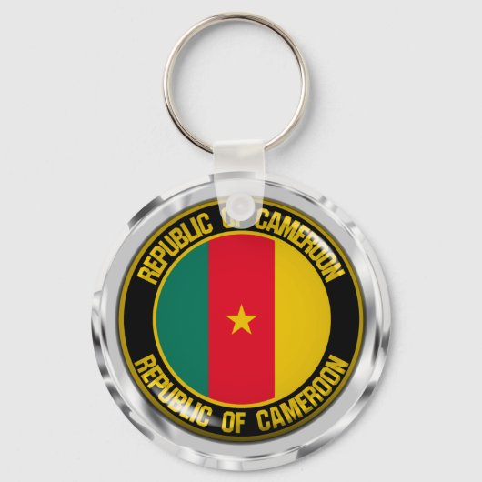 Cameroon Round Emblem Sleutelhanger (Voorkant)