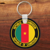 Cameroon Round Emblem Sleutelhanger (Voorkant)
