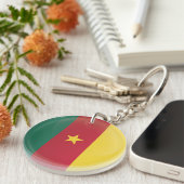 Cameroon Round-pictogramvlag Sleutelhanger (Voorkant Rechts)