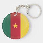 Cameroon Round-pictogramvlag Sleutelhanger (Achterkant)