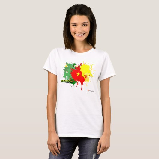 Cameroon Splash White T-shirt (Voorkant volledig)