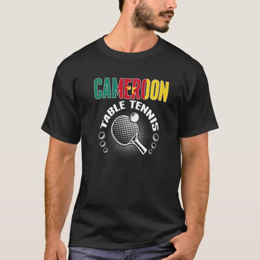 Cameroon Table Tennis Support Cameroonian Ping P T-shirt (Voorkant)