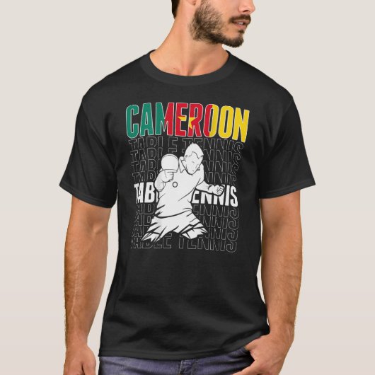 Cameroon Table Tennis Support Cameroonian Ping P T-shirt (Voorkant)