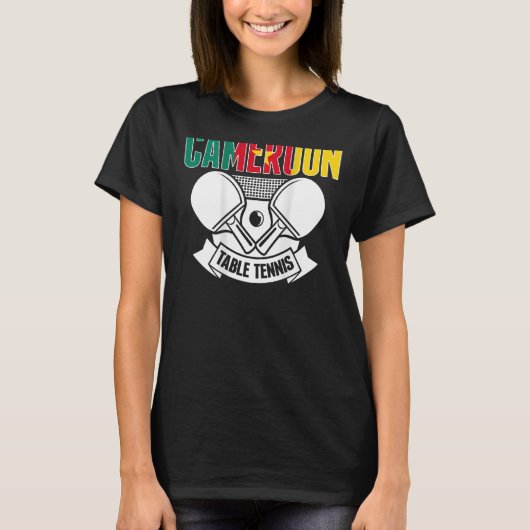 Cameroon Table Tennis Support Cameroonian Ping P T-shirt (Voorkant)