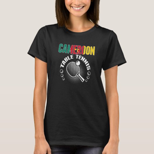 Cameroon Table Tennis Support Cameroonian Ping P T-shirt (Voorkant)