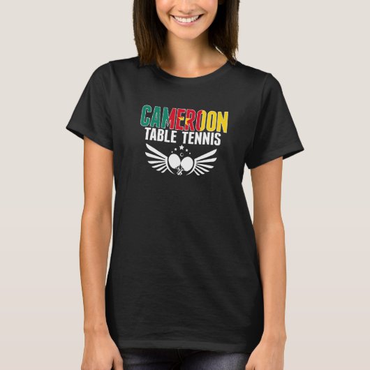 Cameroon Table Tennis Support Cameroonian Ping P T-shirt (Voorkant)