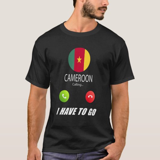 Cameroon Vlag Souvenir Kameroen Roept T-shirt (Voorkant)