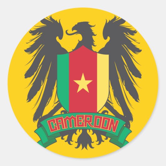 Cameroon Winged Ronde Sticker (Voorkant)