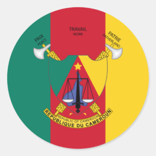 Cameroonian Flag & Coat of Arms, Flag of Cameroon Ronde Sticker