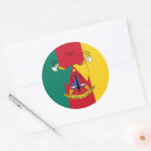 Cameroonian Flag & Coat of Arms, Flag of Cameroon Ronde Sticker (Envelop)
