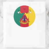 Cameroonian Flag & Coat of Arms, Flag of Cameroon Ronde Sticker (Tas)