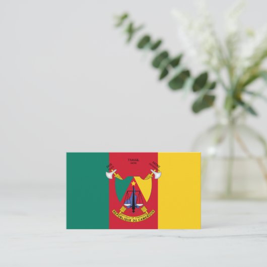 Cameroonian Flag & Coat of Arms, Flag of Cameroon Visitekaartje (Staand voorkant)