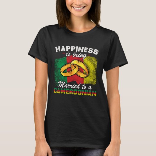 Cameroonian Marriage Cameroon Married Flag Wedded T-shirt (Voorkant)