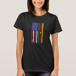 Cameroonian Roots Half American Flag Patriotic Cam T-shirt
