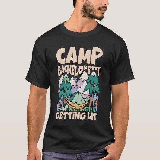 Camg Bridal Py Camp Bachelorette Getting Lit T-shirt (Voorkant)