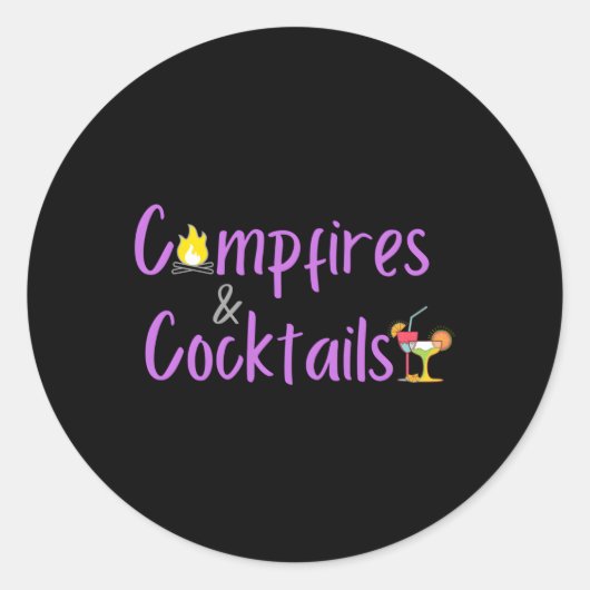Camg kampvuren en cocktails 's ronde sticker (Voorkant)