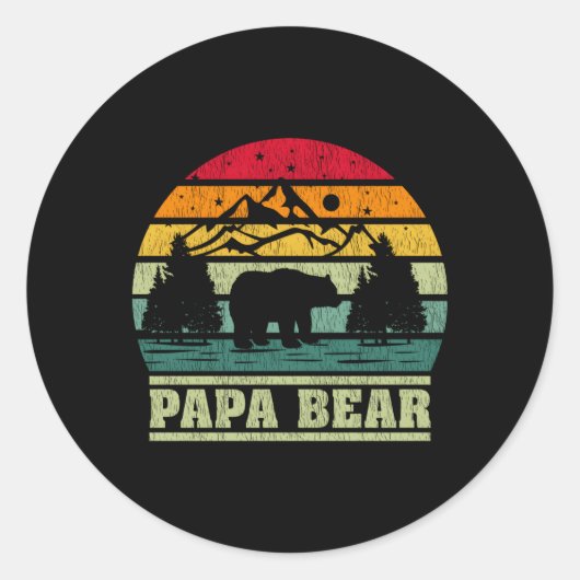 Camg Papa Beer Camper Ronde Sticker (Voorkant)