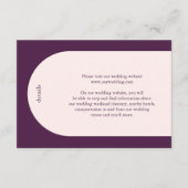 Camia Paarse Arch Modern Wedding Informatiekaartje (Voorkant)