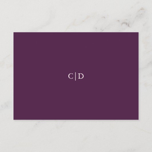 Camia Paarse Arch Modern Wedding Informatiekaartje (Achterkant)