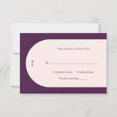 Camia Paarse Arch Modern Wedding RSVP Kaartje (Voorkant)