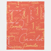 Camila aangepaste naam initiaal herhaald op sinaas fleece deken (Voorkant)