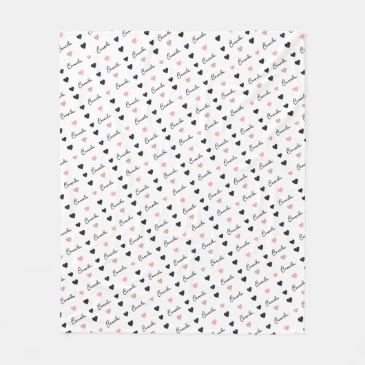 Camila aangepaste naam patroon van liefde harten fleece deken (Voorkant)