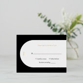 Camila Black Arch Modern Wedding RSVP Folie Uitnodiging Briefkaart (Staand Voorkant)