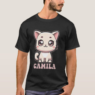 Camila Cute Kitty Kattenontwerp voor Meisjesnaam C T-shirt