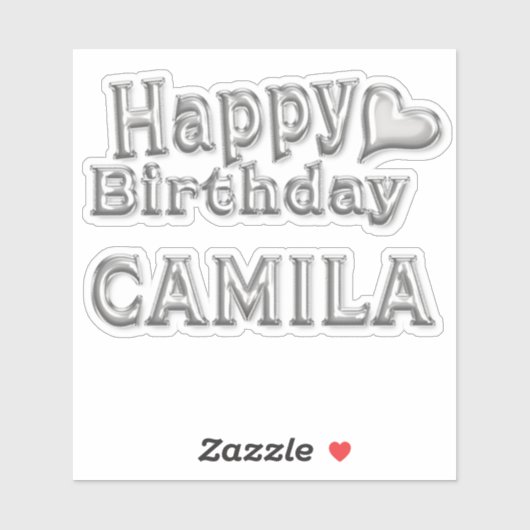 Camila Happy Birthday silver Aufkleber Sticker (Vel)