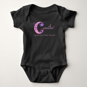 Camila meisjes naam en betekenis C monogram baby r Romper