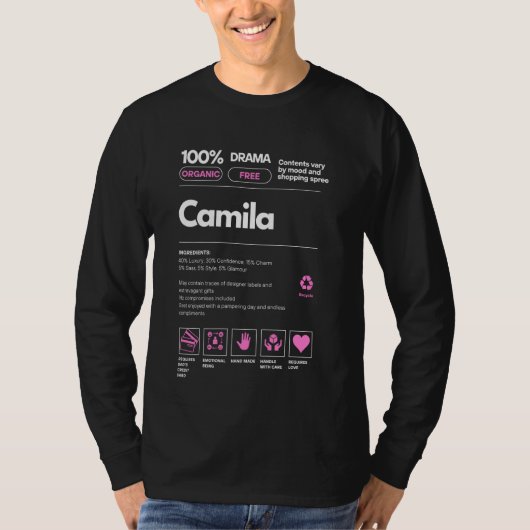 Camila Naam geschenk voor Vrouwen Camila Sarcastis T-shirt (Voorkant)