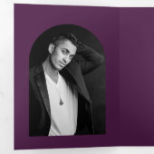 Camila Paarse Arch Modern Wedding Save the Date Drieluik Aankondiging (Binnenzijde eerst)