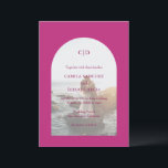 Camila Pink Arch Moderne bruiloft Kaart<br><div class="desc">Moderne bruiloft uitnodiging met uw monogram samen met uw details over uw favoriete foto in een boog over een levendige magenta achtergrond. De sjabloon bevat een eenvoudige bedekking zodat de tekst over uw afbeelding kan shows en kan worden verwijderd in het ontwerpbewerkingshulpmiddel. Dit eenvoudige maar elegante ontwerp met gewaagde en...</div>