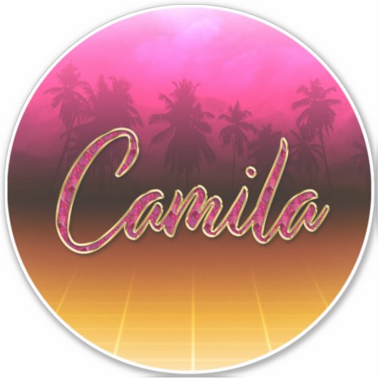 Camila Vorname Name golden pink Aufkleber Sticker (Voorkant)