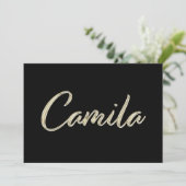 Camila white gold Handwriting Karte Kaart (Staand voorkant)